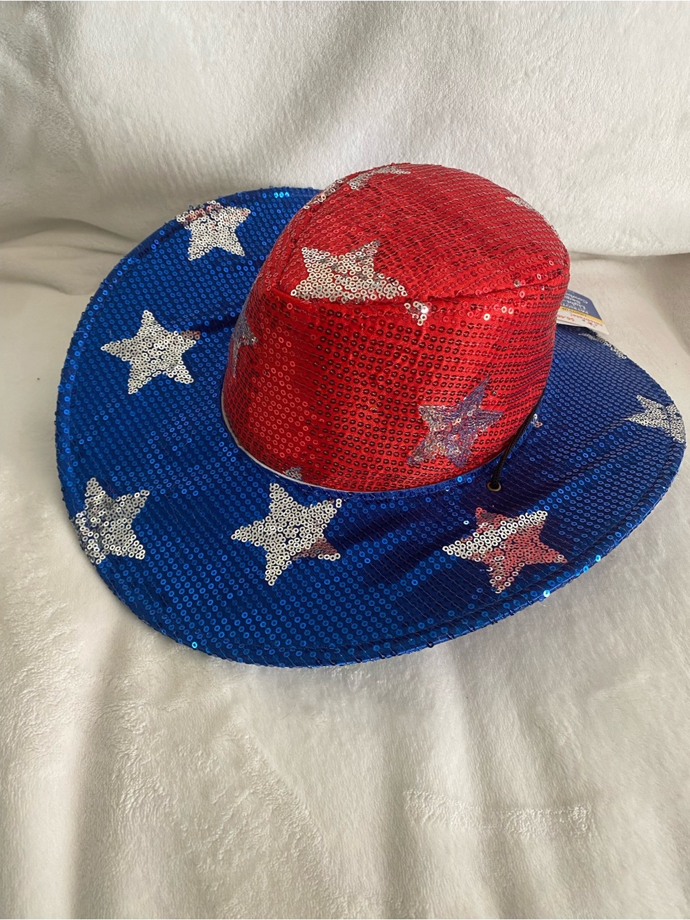 NWT Patriotic Light-Up Sequin Cowboy Hat